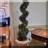 D30. 60” Preserved juniper spiral topiary by Forever Green Art. 